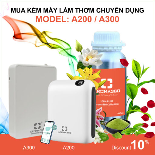 Mua tinh dầu kèm với máy làm thơm Aroma360 sẽ được giảm 10%